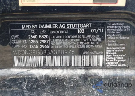 2011 Mercedes-Benz S 550 4Matic from USA, damaged, VIN WDDNG8GB8BA388976